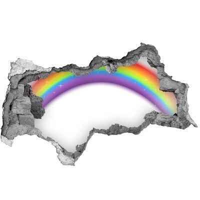 Mauerdurchbruch Aufkleber Regenbogenfarbener Lichtleck