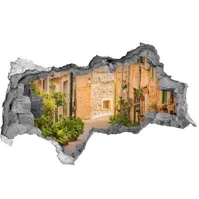 3D Wandtattoos Mauerdurchbruch Eine charmante Straße in der Stadt