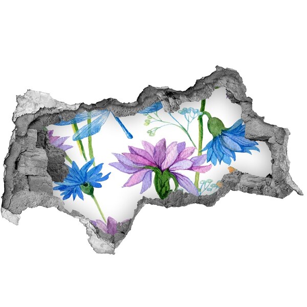 Mauerdurchbruch Aufkleber Blumenwandbild „Loch in der Wand“