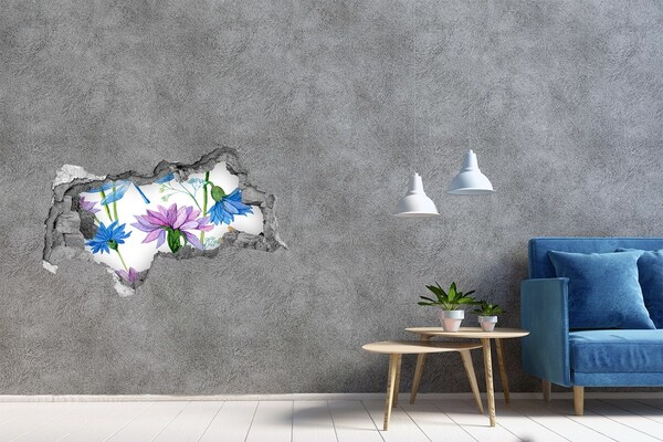 Mauerdurchbruch Aufkleber Blumenwandbild „Loch in der Wand“