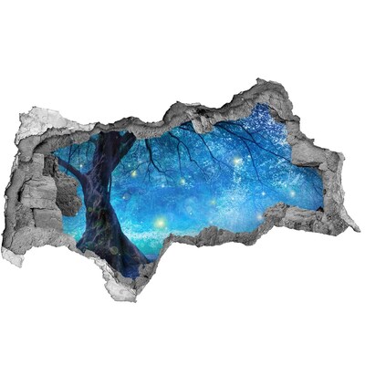 Wandbilder 3D Mauerdurchbruch Zauberwald im Mondlicht