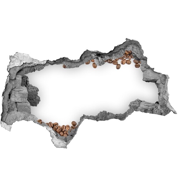 Mauerdurchbruch Aufkleber Zerbrochene Kaffeebohnenwand