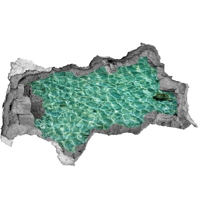 Wandbilder 3D Mauerdurchbruch Kristallklares Wasser in einem Loch in der Wand
