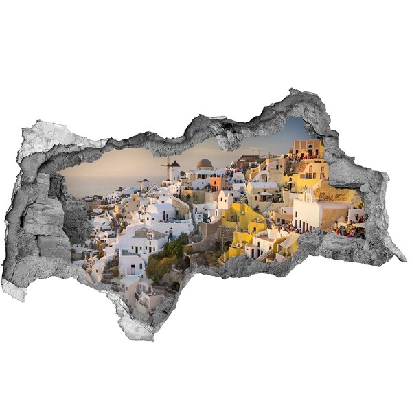 3D Wandtattoos Mauerdurchbruch Santorini in Griechenland