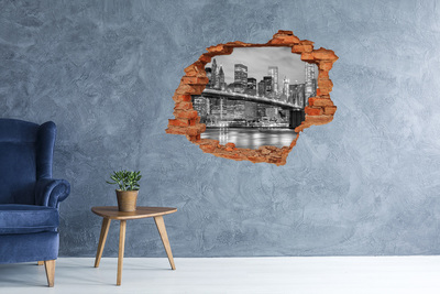 3D Loch Aufkleber Brooklyn Bridge in New York