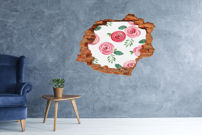 Wandbilder 3D Mauerdurchbruch Blumenloch in der Wand