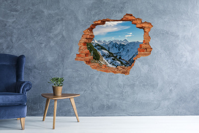 3D Loch Aufkleber Winterliche Berglandschaft