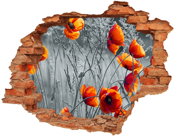 Wandtattoos Loch in der Wand Blumen aus Beton