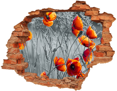Wandtattoos Loch in der Wand Blumen aus Beton