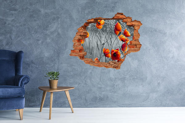 Wandtattoos Loch in der Wand Blumen aus Beton
