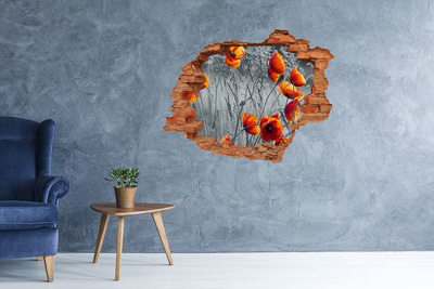 Wandtattoos Loch in der Wand Blumen aus Beton