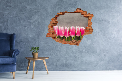 Wandtattoos Loch in der Wand Tulpen aus Beton