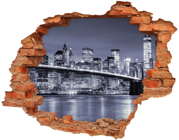 Wandtattoos 3D Optik Loch New York bei Nacht