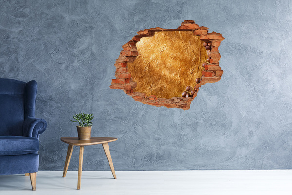 3D Loch Aufkleber Goldenes Loch in der Wand