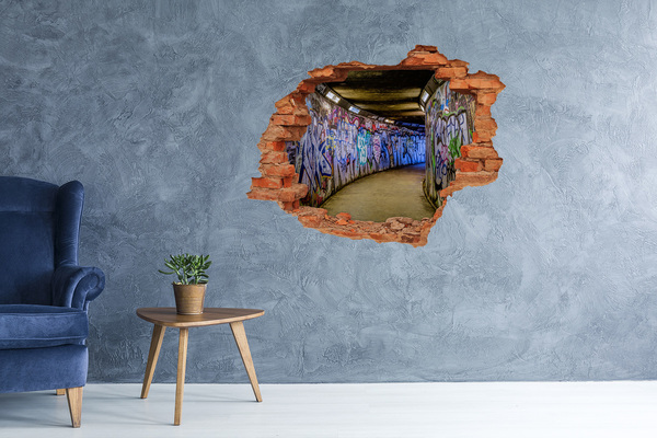 Wandtattoos Loch in der Wand Graffiti in einem Stadttunnel