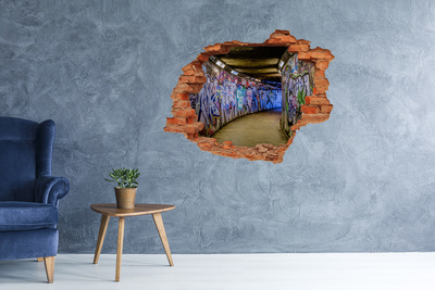 Wandtattoos Loch in der Wand Graffiti in einem Stadttunnel