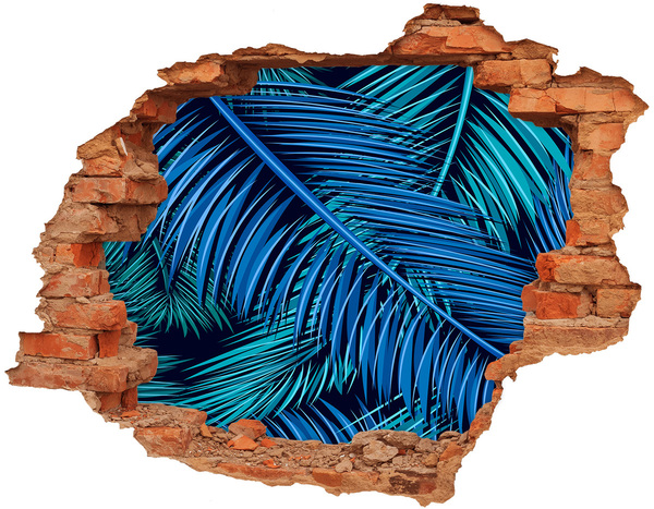 3D Loch Aufkleber Tropische Oase mit Palmen