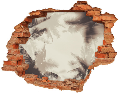 3D Loch Aufkleber Tropische Oase hinter der Mauer