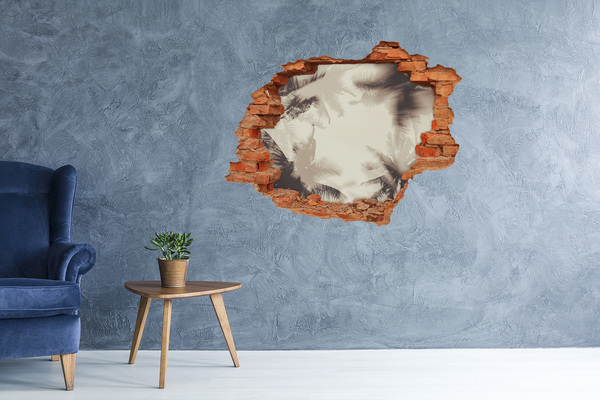 3D Loch Aufkleber Tropische Oase hinter der Mauer