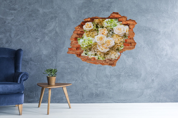 3D Loch Aufkleber Ein Blumenparadies hinter der Mauer