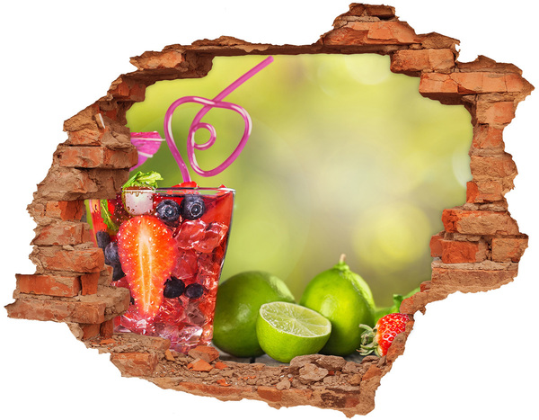 3D Loch Aufkleber Hole in the Wall Fruit Cocktail