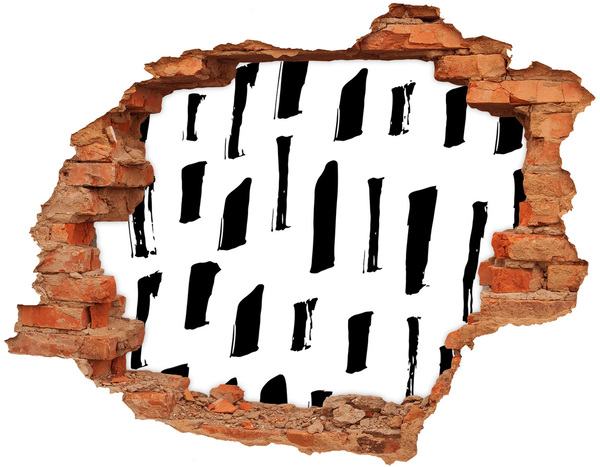 Wandtattoos Loch in der Wand Eine zerstörte Mauer mit Blick auf die Stadt