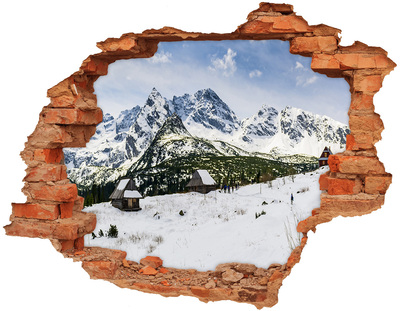 Wandtattoos Loch in der Wand Winterliche Berglandschaft