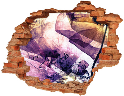 3D Loch Aufkleber Die Blumenwelt hinter den Mauern