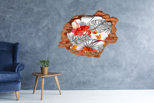 Wandtattoos Loch in der Wand Tropisches Paradies hinter der Mauer