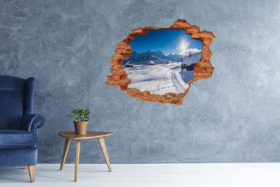 3D Loch Aufkleber Winterliche Berglandschaft