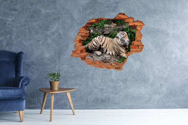 Wandbilder 3D Mauerdurchbruch Tiger in seinem natürlichen Lebensraum