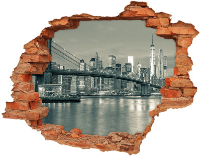 Wandtattoos Loch in der Wand Blick auf New York