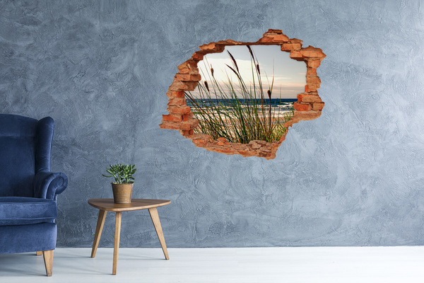 Wandtattoos 3D Optik Loch Blick aufs Meer durch ein Loch in der Wand
