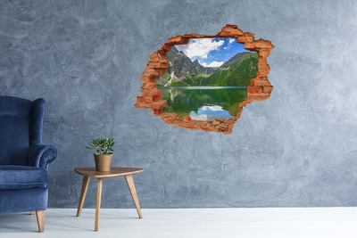 3D Loch Aufkleber Berglandschaft am See
