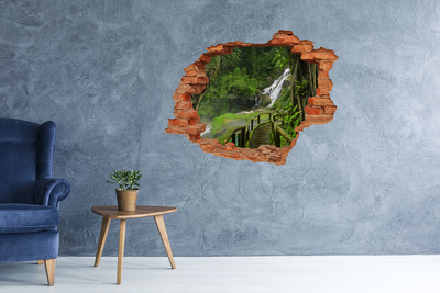 Wandtattoos Loch in der Wand Tropischer Wasserfall im Dschungel