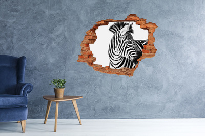 Wandtattoos Loch Zebra in einem Loch in der Wand