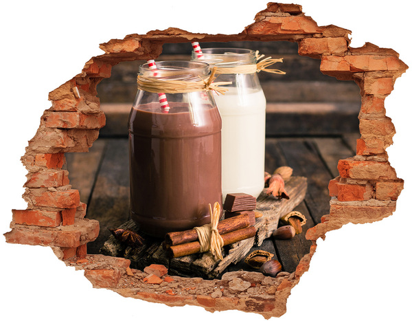 Wandtattoos Loch in der Wand Schokoladenköstlichkeiten in natürlicher Umgebung