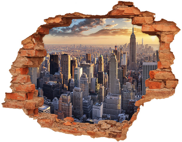 3D Loch Aufkleber Blick auf New York