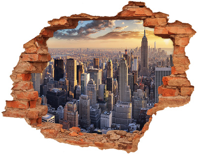 3D Loch Aufkleber Blick auf New York