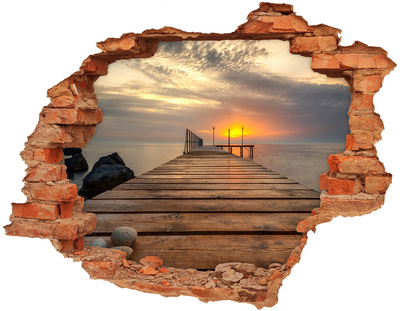 Wandtattoos Loch Sonnenuntergang über der Seebrücke