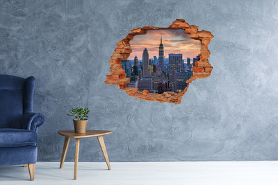 Wandtattoos Loch in der Wand Blick auf New York