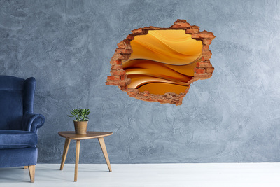 3D Loch Aufkleber Goldene Welle in der Wand