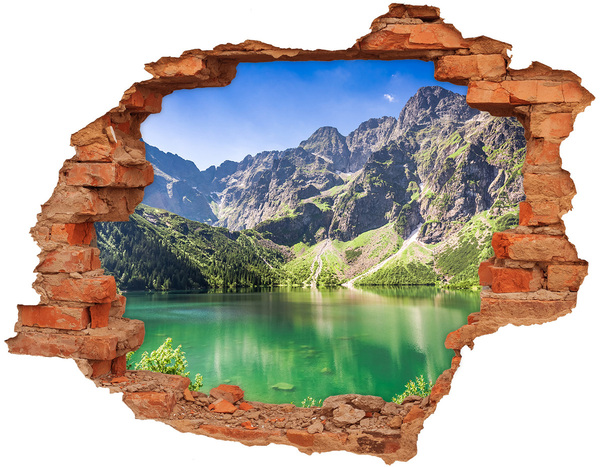 Wandtattoos Loch in der Wand Berglandschaft am See