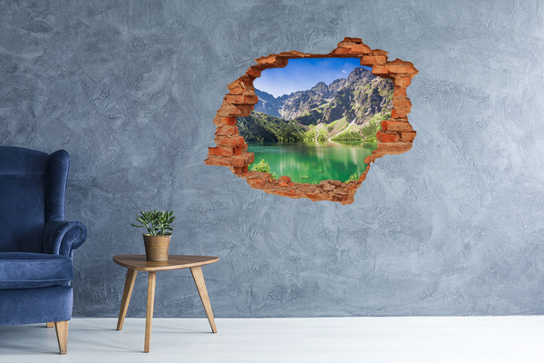 Wandtattoos Loch in der Wand Berglandschaft am See