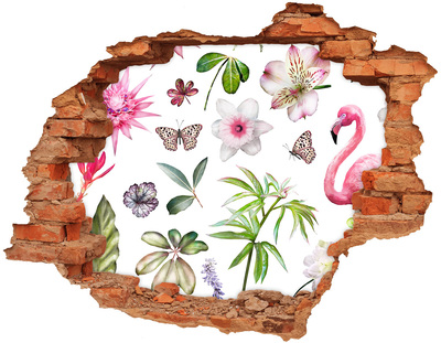 Wandtattoos Loch in der Wand Ein Blumenparadies hinter der Mauer