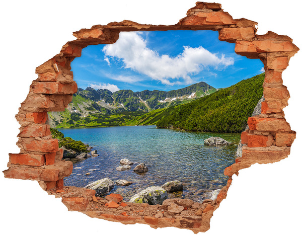 Wandtattoos Loch in der Wand Ein von Grün umgebener Bergsee