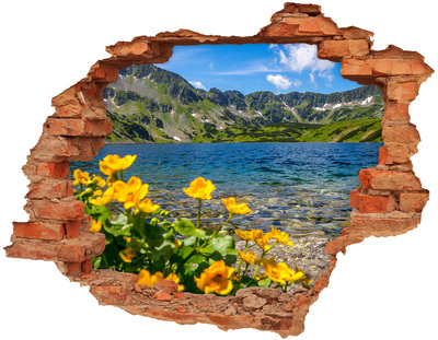 3D Loch Aufkleber Berglandschaft am See