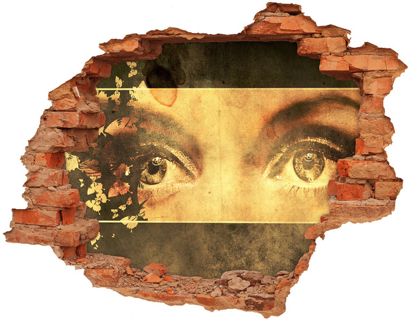 3D Loch Aufkleber Augen hinter der Wand