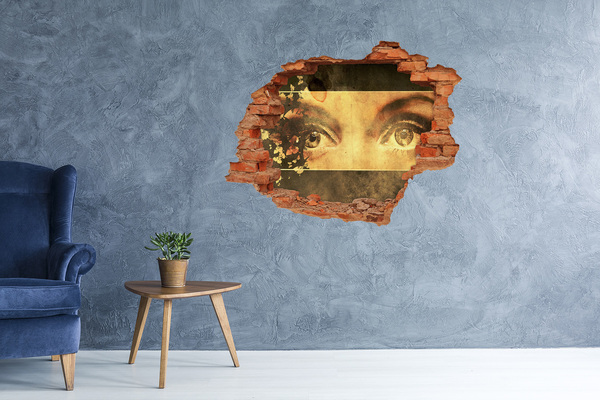 3D Loch Aufkleber Augen hinter der Wand