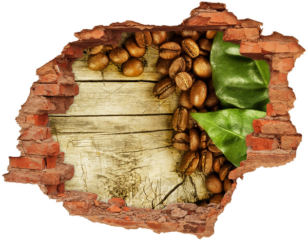 3D Loch Aufkleber Kaffee in einem Betonloch